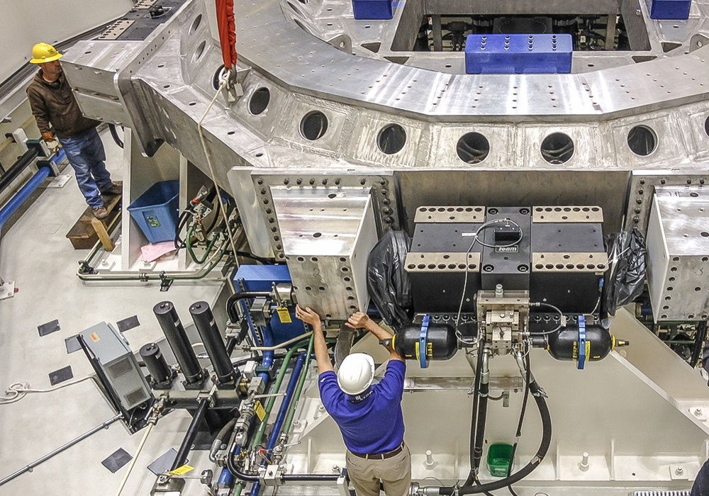 Team Corporation's Mechanical Vibration Facility (MVF) is the world’s highest capacity and most powerful spacecraft shaker system